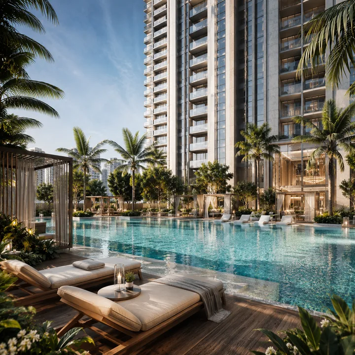 Swimming pool at Sattva KIADB